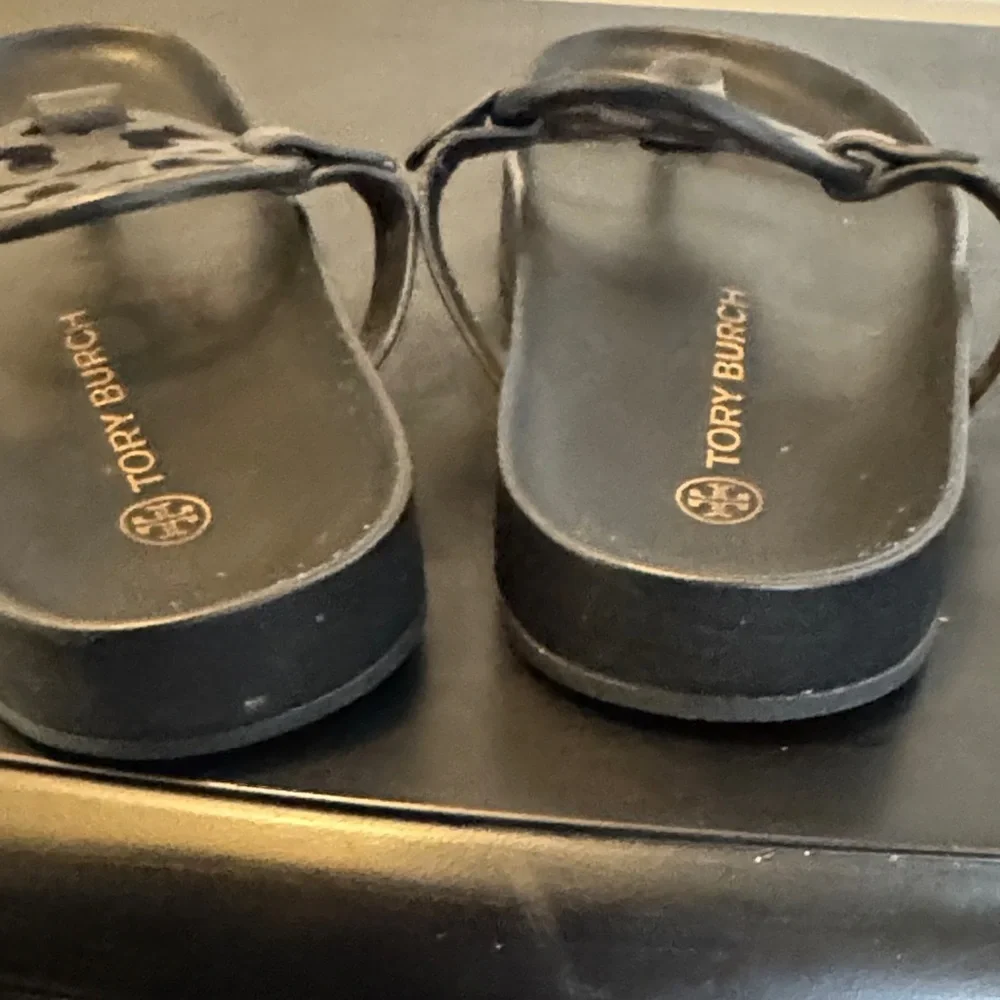 Tory Burch Black Slide Sandals, Like New